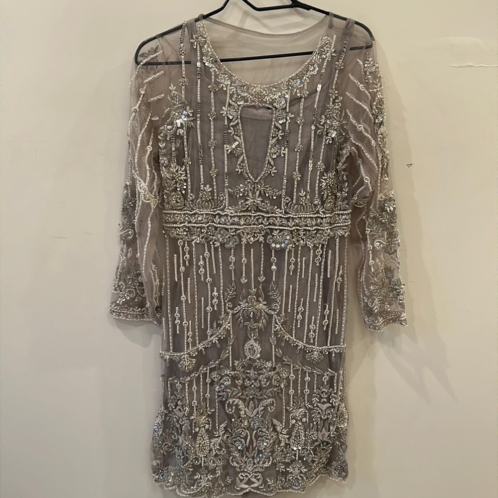 Grey Silver Bridal Handwork Indian Pakistani Lengha Small Kanwal Malik Inspired